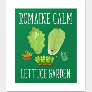 Romaine Calm Lettuce Garden funny vegetable gardening for plant lovers Posters and Art